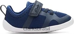 Clarks crianças clarks roamer flux sapato têxtil infantil azul RJZRN730