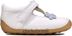 Clarks crianças clarks ti ny sun sapato infantil de couro branco RJZRN2922