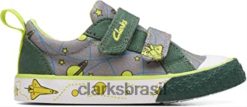 Clarks crianças foxing lo criança têxtil lona rey clarks RJZRN967