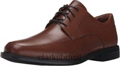 Clarks homens Clarks de couro marrom masculino un bizley view sapatos oxford RJZRN1456