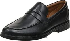Clarks homens clarks un aldric step loafer masculino de couro preto RJZRN2516