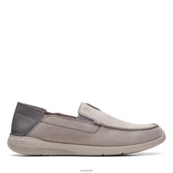 Clarks homens gorwstep clarks nub cinza claro RJZRN3703 nó cinza claro