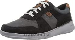 Clarks homens tênis gaskill vibe masculino preto combi clarks RJZRN2278