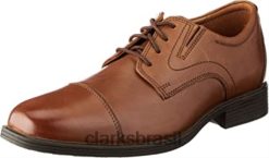 Clarks homens tênis masculino whiddon cap couro marrom escuro clarks RJZRN2974