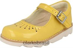 Clarks mulheres Clarks amarelo baixo amarelo patente feminino coroa salto k mocassins RJZRN617 patente amarela amarela