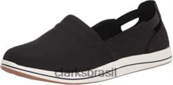Clarks mulheres Clarks Canvas Preto Step Loafer Feminino RJZRN2075