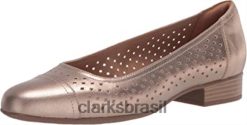 Clarks mulheres Clarks feminino juliet cedar ballet couro liso metálico RJZRN2954