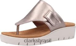 Clarks mulheres Clarks feminino un karely dew sandálias com tiras nas costas douradas metálicas RJZRN1578 ouro metálico ouro