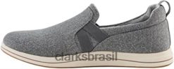 Clarks mulheres Clarks Têxtil Cinza Escuro Feminino Brisa Bali Loafer Flat RJZRN2744