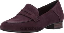 Clarks mulheres Keesha Cora Pen Ny Loafer Feminino Berinjela Camurça Clarks RJZRN1733