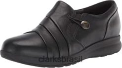 Clarks mulheres loopun feminino adorn loop loafer clarks couro preto RJZRN2527