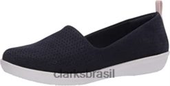 Clarks mulheres mocassim ayla blair feminino clarks nobuck sintético marinho RJZRN2055 nobuck sintético marinho