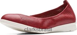Clarks mulheres red bean feminino jenette easy ballet flat clarks RJZRN884