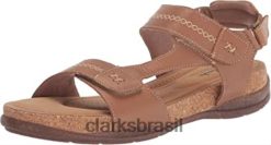 Clarks mulheres sandália clarks feminina roseville mae couro marrom RJZRN1691