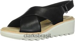 Clarks mulheres sandália feminina clarks jillian com cunha RJZRN1128