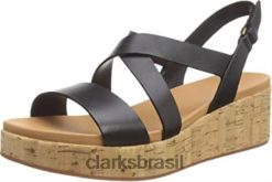 Clarks mulheres sandália feminina de cortiça kimmei preta clarks RJZRN2011 preto