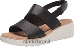 Clarks mulheres sandália feminina de couro Clarks Jillian Pearl Wedge RJZRN1499