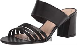 Clarks mulheres sandália feminina de salto alto jocelynne andi couro preto combi clarks RJZRN1830