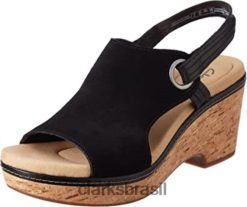 Clarks mulheres sandália feminina giselle sea preta sde clarks RJZRN2350 preto