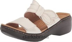 Clarks mulheres sandália feminina merliah charm de salto clarks couro branco RJZRN735