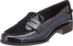 Clarks mulheres sapato hamble feminino preto pat black patente clarks RJZRN2203 patente preta pat preta