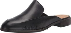 Clarks mulheres tamanco clarks feminino trish plant couro preto RJZRN1579
