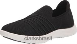Clarks mulheres tênis adella step feminino preto tricot clarks RJZRN1630