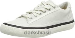 Clarks mulheres tênis clarks branco canvas feminino aceley lace RJZRN1273