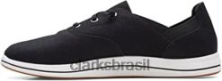 Clarks mulheres tênis clarks feminino brisa ave preto lona RJZRN978