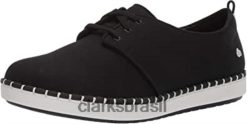 Clarks mulheres tênis feminino step g low lace preto lona clarks RJZRN2206