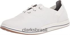 Clarks mulheres tênis feminino windsurf ave branco lona clarks RJZRN1646