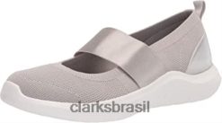 Clarks mulheres tenis nova sol feminino cinza clarks RJZRN1500