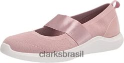 Clarks mulheres tênis nova sol feminino clarks dusty pink knit RJZRN2501