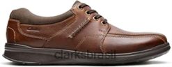 Clarks unissex clarks cotrell andar sapatos de couro tabaco RJZRN2448