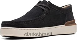 Clarks unissex Clarks Court Lite Wally Camurça Sapatos Preto RJZRN1098
