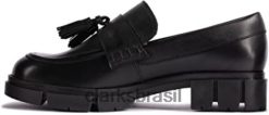 Clarks unissex clarks teala sapatos de couro preto RJZRN2739