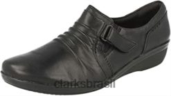 Clarks unissex sapatos clarks femininos everlay coda pretos RJZRN1640